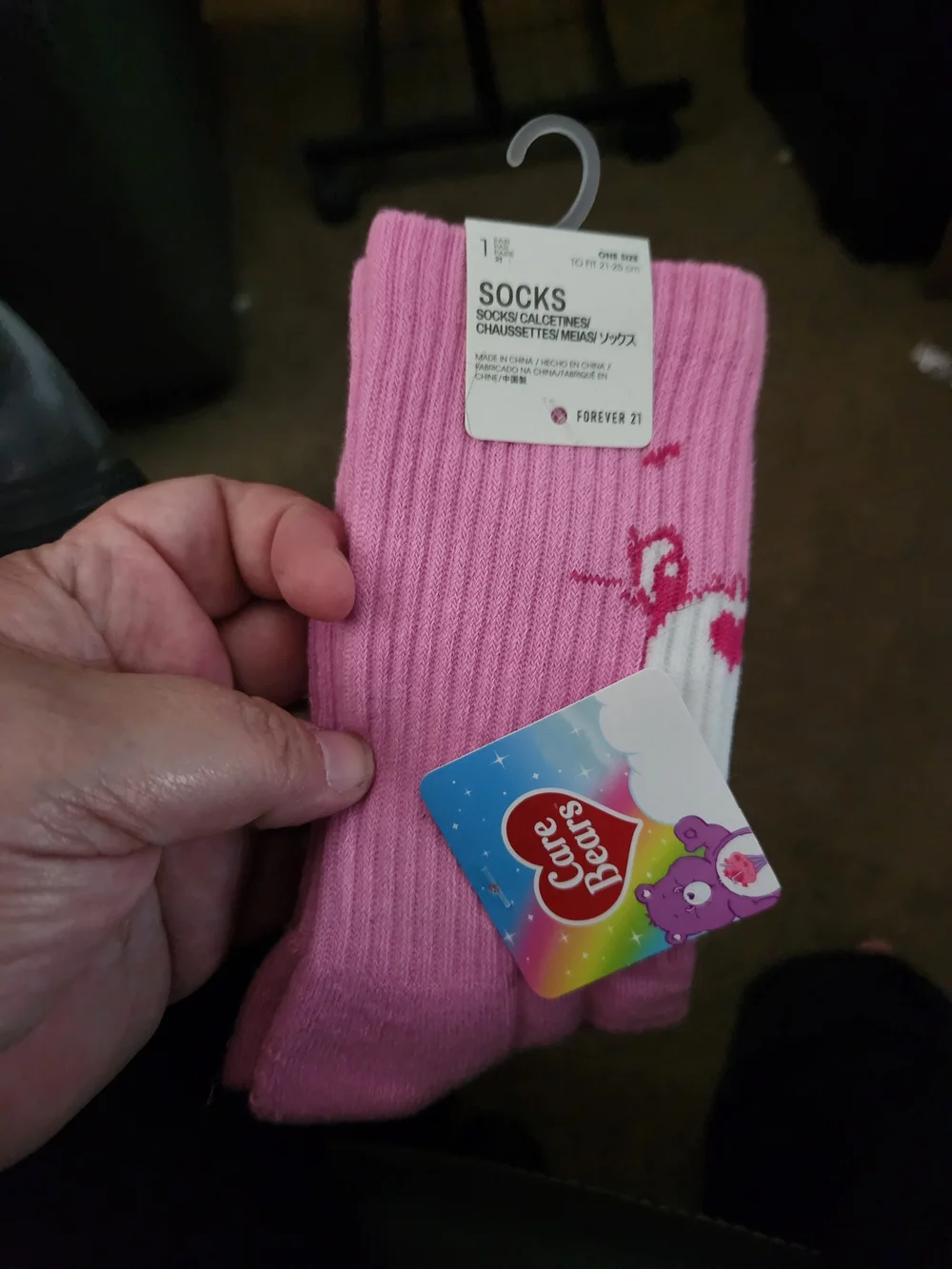 Care Bears Ribbed Crew Socks - Blue, Purple, Pink